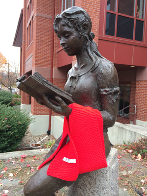 The library was bedecked with scarves